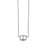 Rhodium Link Zircon Necklace